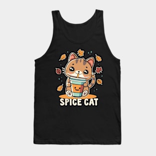 Pumpkin Spice Latte Cute Spice Cat Fall Tank Top